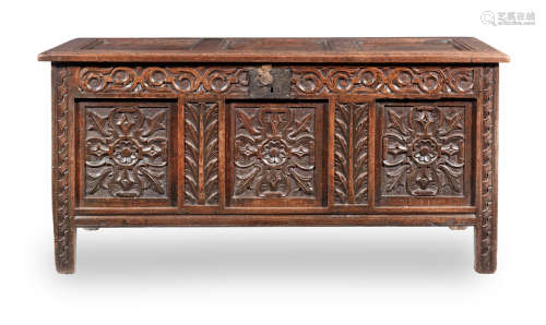 A Charles I joined oak coffer, Gloucestershire, circa 1630-40