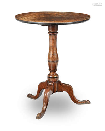 A George III oak tripod occasional table, circa 1790