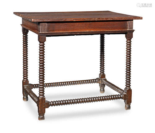 A Charles II joined oak side table, circa 1670