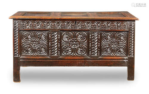 A Charles I oak coffer, West Country, circa 1640