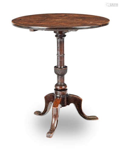 A George III oak tripod occasional table, circa 1770