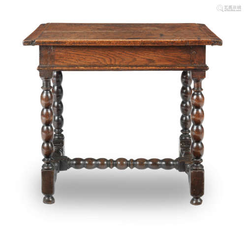 A Charles II small joined oak centre table, circa 1680