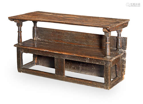 An oak table-settle, English, circa 1680-1720