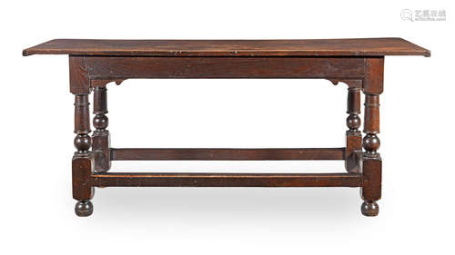 A Charles II joined oak long table, or serving-type table, circa 1660