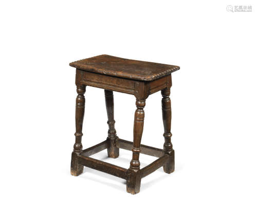 A Charles I oak joint stool, West Country, circa 1630-40