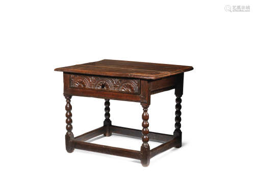 A Charles II joined oak side table, North Country, circa 1680