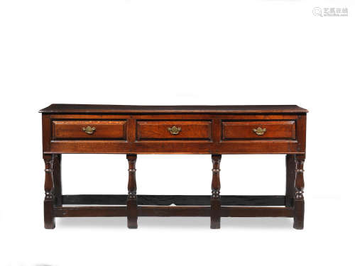 A William & Mary joined oak open low dresser, circa 1700
