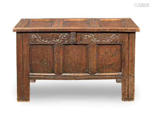 A Charles II small joined oak coffer, North Country, circa 1670