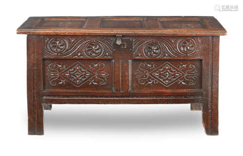 A Charles II joined oak coffer, West Country, circa 1670