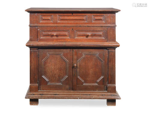 A late 17th century joined oak chest, with lifting-top, Anglo-Dutch, circa 1680