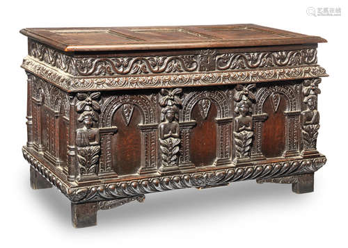 An Elizabeth I/James I joined oak coffer, Gloucestershire, circa 1600-20