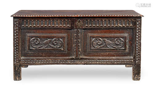 A Charles I joined oak coffer, West Country, circa 1630-40