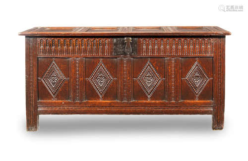 A Charles I joined oak coffer, circa 1630