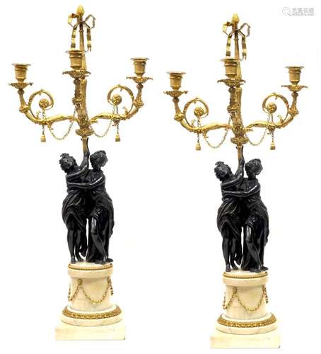 PAIRE DE CANDELABRES LOUIS XVI, FRANCE