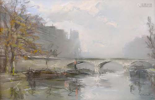 PIERRE JACQUES PELLETIER (1869-1931) La Seine à Paris