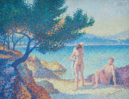 LUCIEN NEUQUELMAN (Paris 1909-1988) Les baigneuses en bord de Riviera