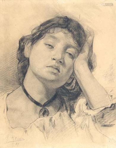 ARMAND HEINS (1856-1938) Jeune femme au soleil, 1881