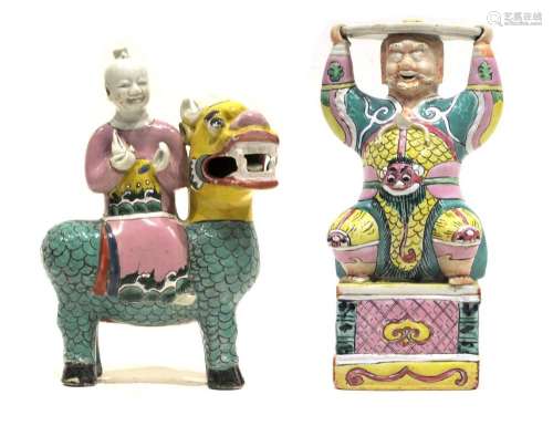 ART ASIATIQUE, CHINE 18ème SIECLE Paire de statuettes