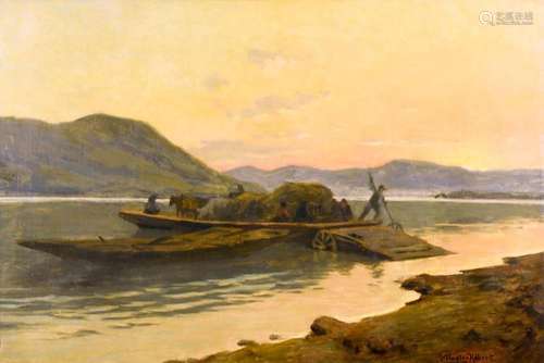 ROBERT NADLER (Hongrie 1858-1938) Le passage du Danube