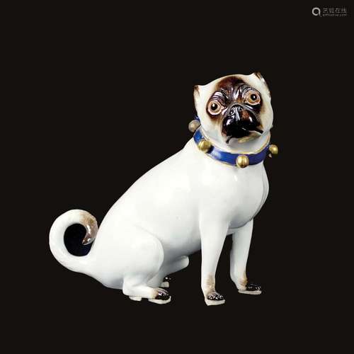 PORCELAINE DE MEISSEN, 18ème siècle Chien bouledogue