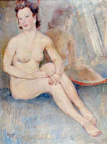 RAPHAEL DUBOIS (1888-1960) Modèle nu au miroir, 1942