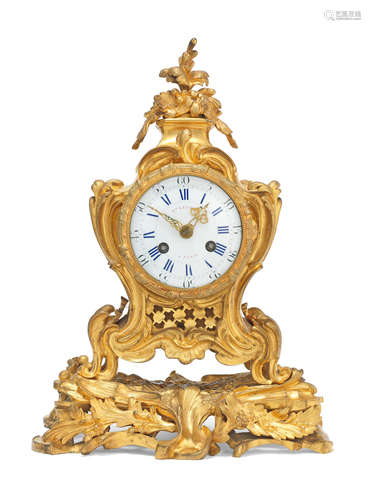 signed Etienne Lenoir, Paris  A good mid 19th century French ormolu mantel clock