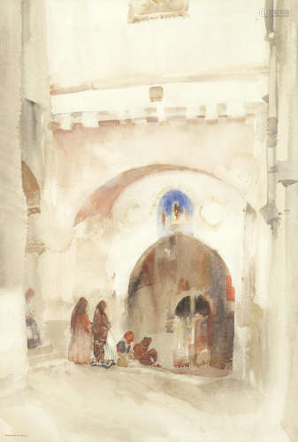 The street of arches  William Russell Flint(British, 1880-1969)
