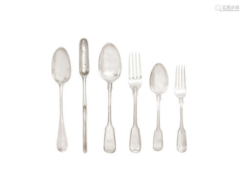 various dates and makers, the majority Georgian and Victorian  A collection of silver flatware