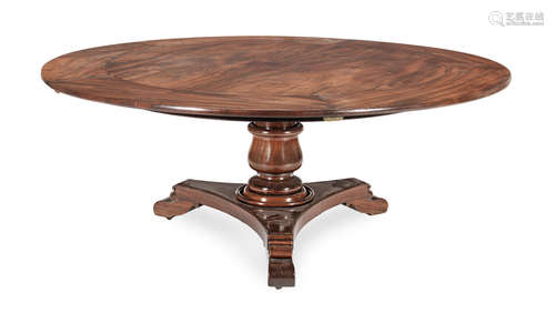 A William IV mahogany extending circular dining table