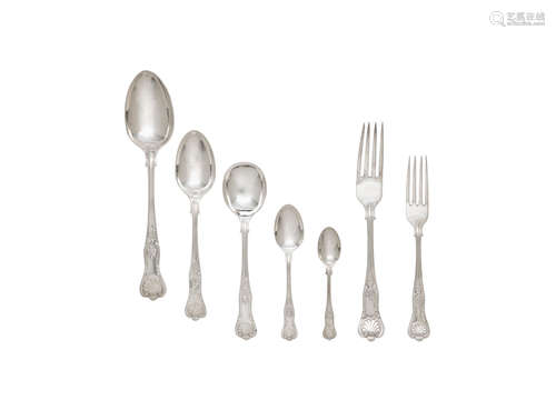 by Collingwood & Co, London 1961 - 1967  A King's pattern silver flatware service