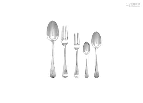 by George Adams, London 1877  (67) A Victorian Old English pattern silver flatware service