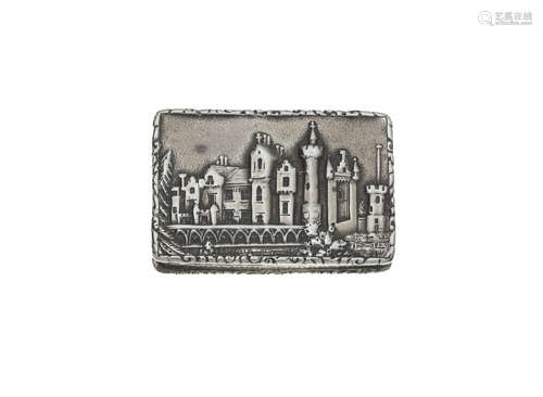 by Gervais Wheeler, Birmingham 1840  A Victorian silver 'Abbotsford' castle-top vinaigrette