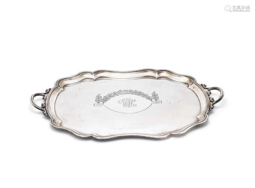 maker's mark 'BИ', early 20th century  (3) A Russian silver tray