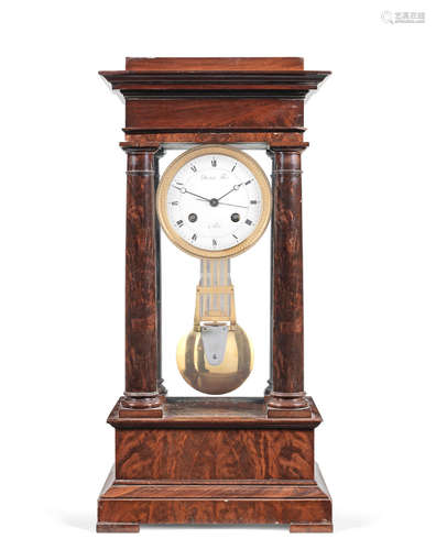 signed Durtois Fils, Paris  An early 19th century French mahogany striking table regulator