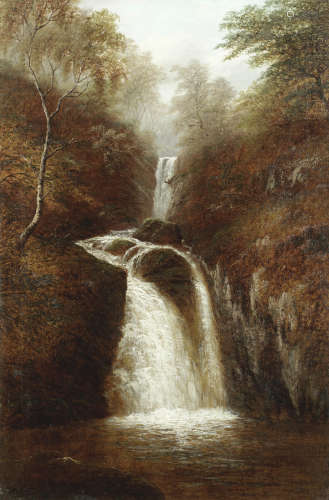Woodland waterfall William Mellor(British, 1851-1931)