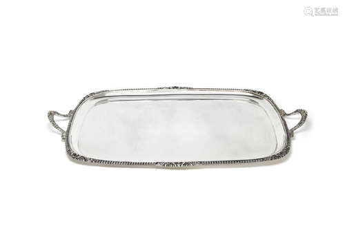 by Goldsmiths & Silversmiths Co Ltd, Sheffield 1919  A large silver two-handled tray