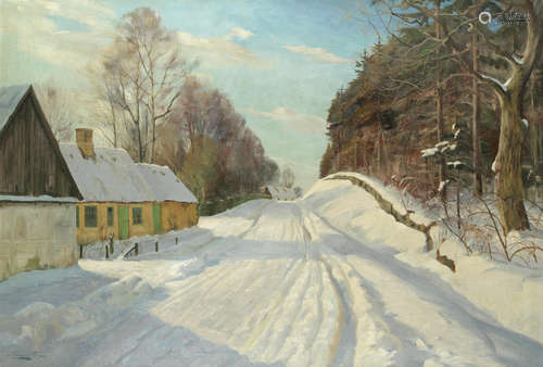 A snowy track Harald Julius Niels Pryn(Danish, 1891-1968)