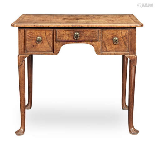 A George I walnut and featherbanded lowboy