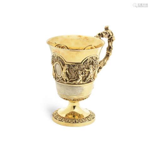 by George Adams, London 1864  A Victorian silver-gilt mug