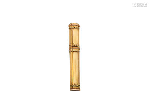 with Paris discharge mark for 1774 - 1780, and later control marks  An 18th century French vari-coloured gold sealing wax case