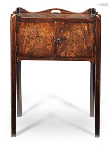 A George III mahogany traytop bedside commode