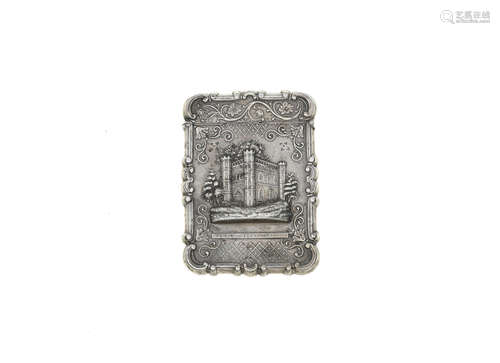 maker's mark only, L&W for Leonard & Wilson of Philadelphia  An American silver castle-top card case