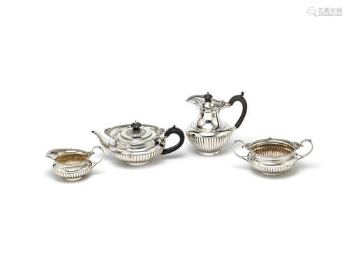 by Barnards, London 1889, the hot water pot 1904  (4) A matched four-piece silver tea service