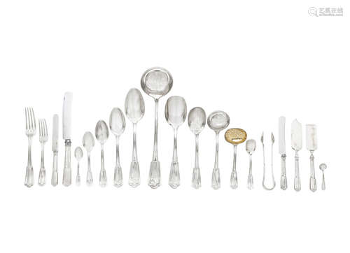 by Heinrich Josef Ecker, Vienna, third standard mark,   A late 19th / early 20th century Austro-Hungarian silver flatware service