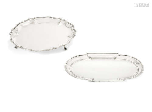 Vicenza, post-1968 mark  (2) Two Italian silver trays