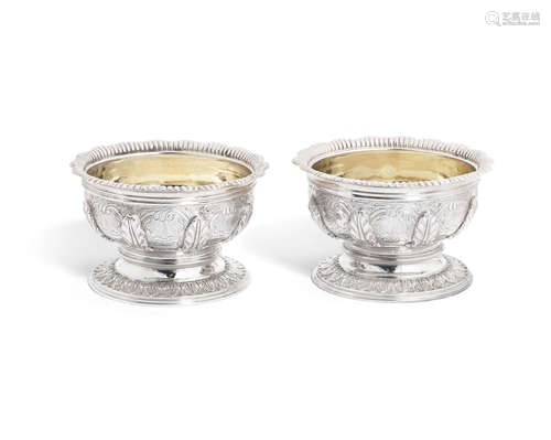 by Robert Hennell III, London 1834  (2) A pair of William IV silver salts