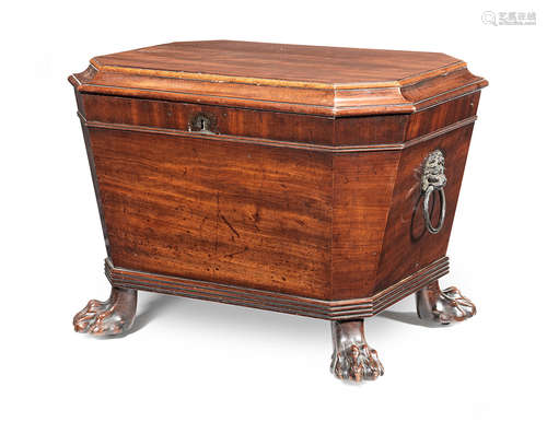 A Regency mahogany sarcophagus wine cooler