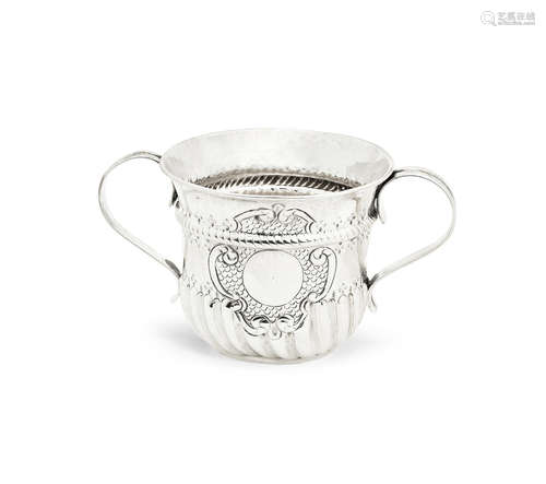 by James Chadwick, London 1700  A William III silver porringer