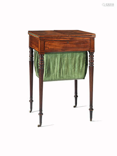 in the manner of Gillows A Regency mahogany patience/work table enclosing a zograscope mechanism