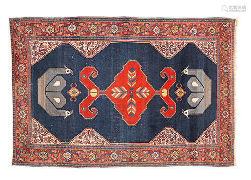 213cm x 142cm A Senneh Blue Ground rug